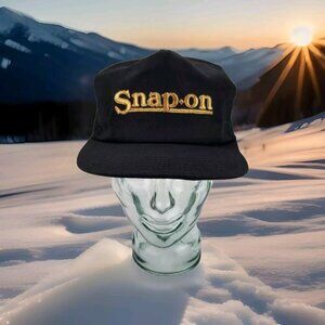 ✅VTG Snap On Tools Black Trucker Hat Baseball Cap Snapback Embroidered Kenosha